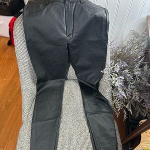 Zara Jet Black Faux Leather Pants